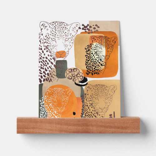 Leopard Print Abstract Warm Earth Tone Picture Ledge