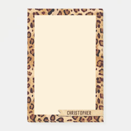 Leopard Print Add Your Name Personalized Post_it Notes