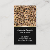 Leopard Print Afro Modern Hair & Beauty Salon Business Card (Back)