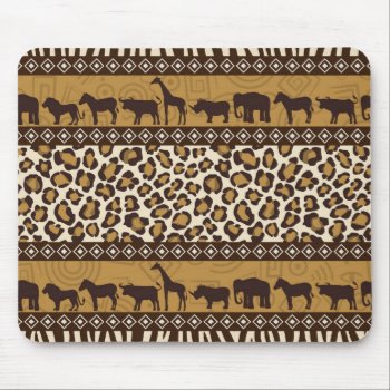 Leopard Print And African Animals Mouse Pad by kitandkaboodle at Zazzle