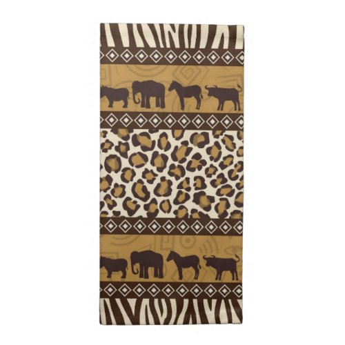 Leopard Print and African Animals Napkin