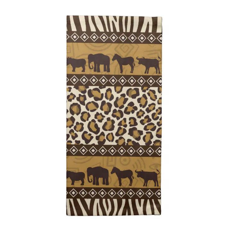 Leopard Print and African Animals Napkin | Zazzle