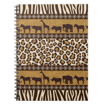 Leopard Print And African Animals Notebook by kitandkaboodle at Zazzle