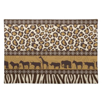 Leopard Print And African Animals Placemat by kitandkaboodle at Zazzle