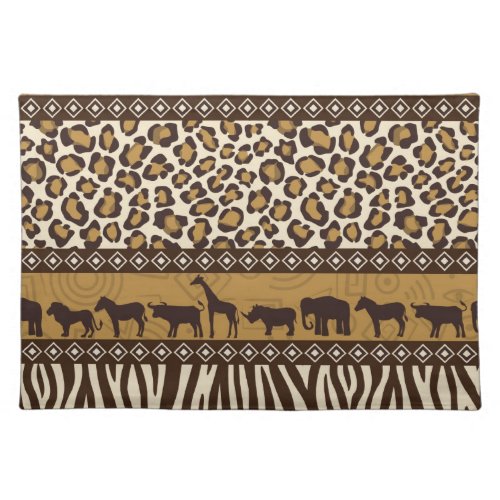Leopard Print and African Animals Placemat