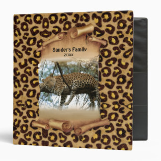 Leopard Print and Banner - Customize 3 Ring Binder