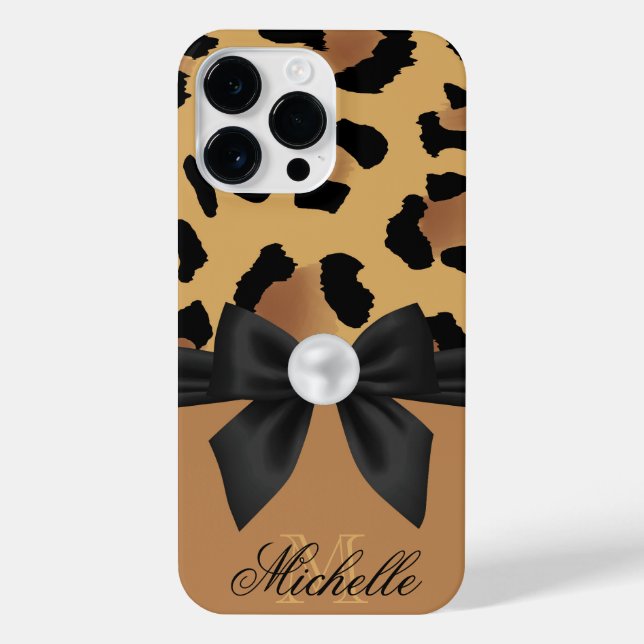 Leopard Print and Bow iPhone Case (Back)