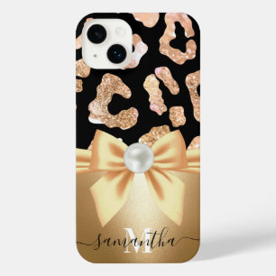 Leopard Print and Bow iPhone 14 Plus Case
