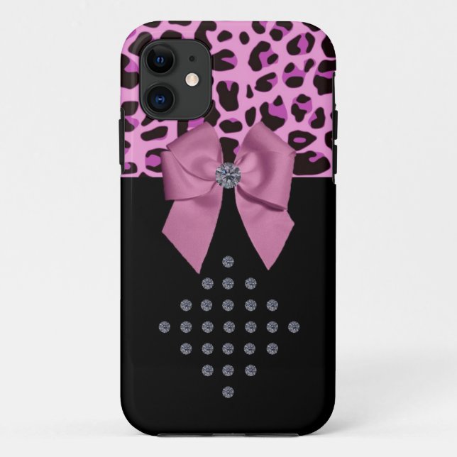 Leopard Print and Diamonds Case-Mate iPhone Case (Back)