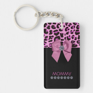 Leopard Print and Diamonds Keychain