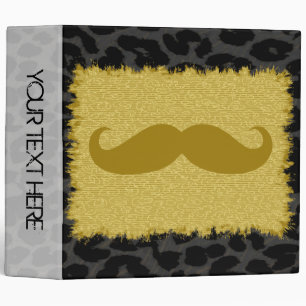 Leopard Print and Funny Mustache 3 Binder