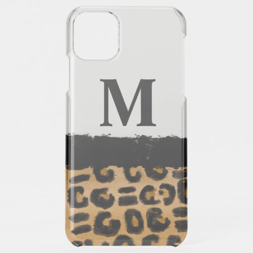 Leopard Print and Personalized Initial  iPhone 11 Pro Max Case