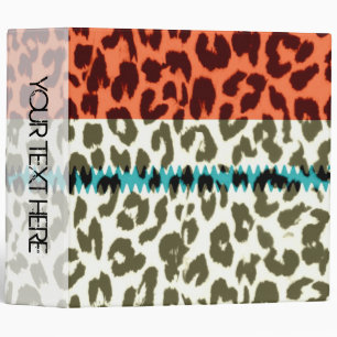 Leopard Print and Stripes Background Binder