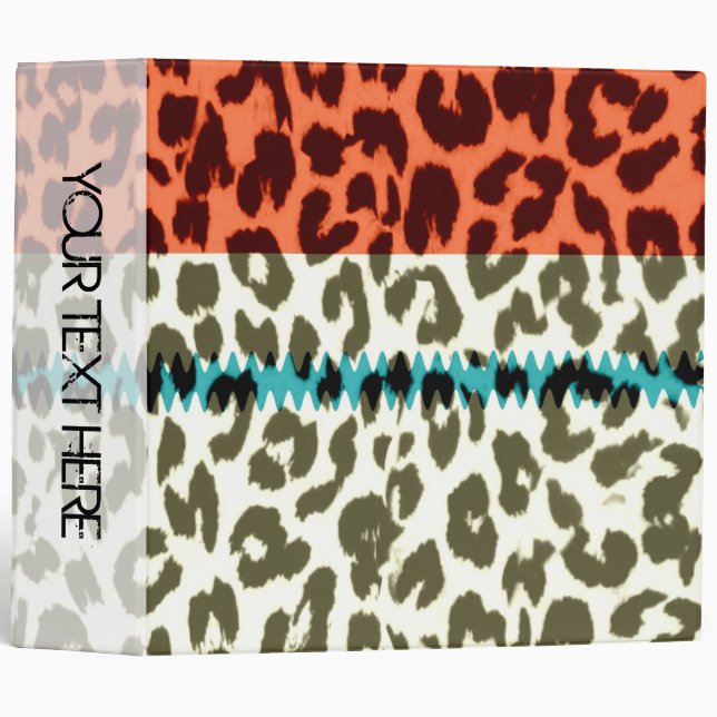 Leopard Print and Stripes Background Binder (Front/Spine)