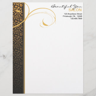 Leopard Print and Swirl Letterhead