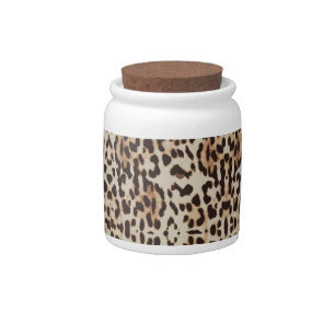Leopard Print Animal Pattern Candy Jar