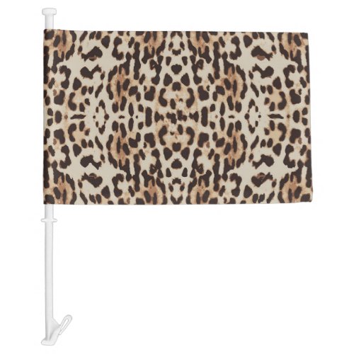 Leopard Print Animal Pattern Car Flag