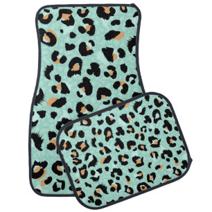 Leopard print, animal pattern car floor mat