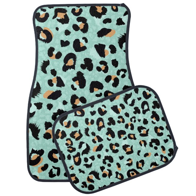 Leopard print, animal pattern car floor mat (Set)
