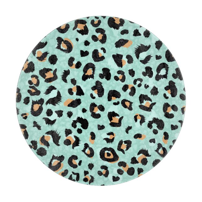 Leopard print, animal pattern cutting board (Front)