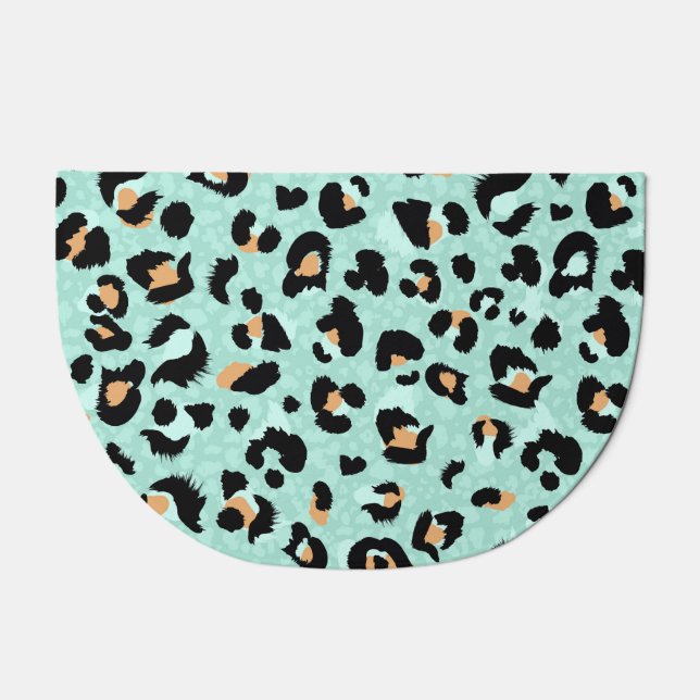 Leopard print, animal pattern doormat (Front)