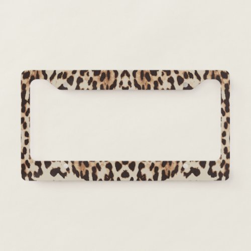 Leopard Print Animal Pattern License Plate Frame