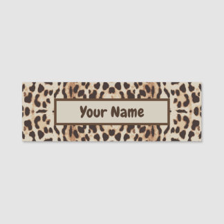 Leopard Print Animal Pattern Name Tag