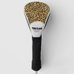 leopard Print Animal Pattern Personalized Text Golf Head Cover