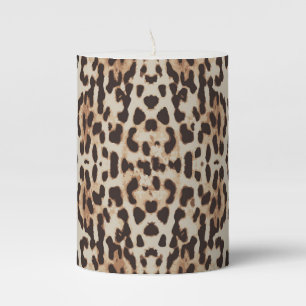 Leopard Print Animal Pattern Pillar Candle