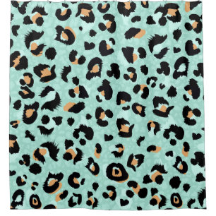 Leopard print, animal pattern shower curtain