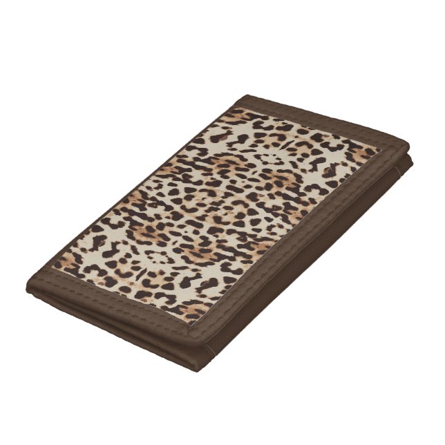 Leopard Print Animal Pattern Trifold Wallet (Bottom)