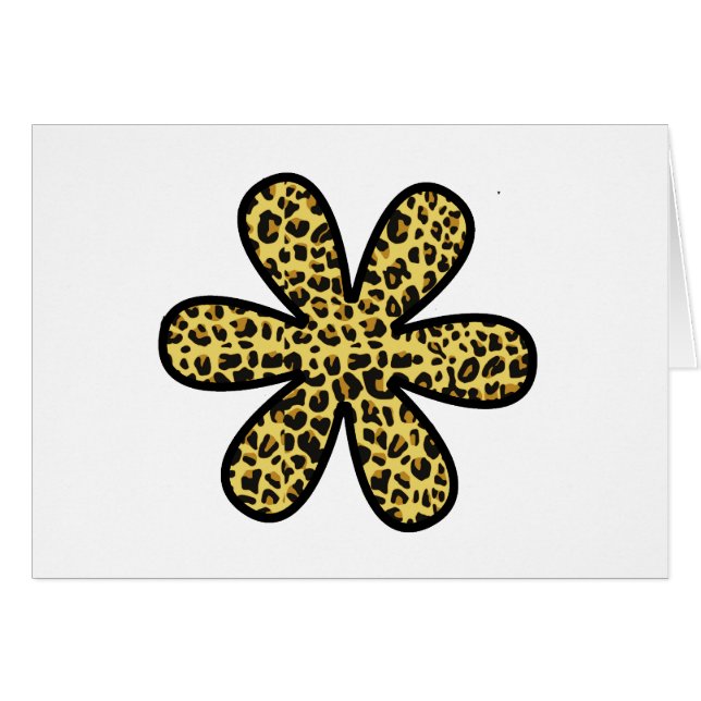 Leopard Print, Animal Print, Brown Leopard, Flower Cards (Front Horizontal)