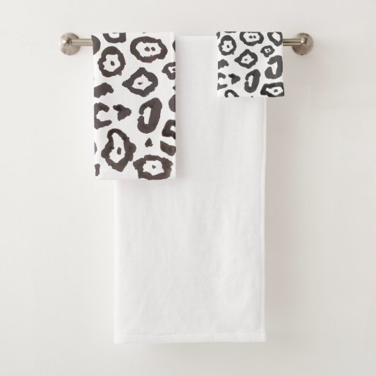 Leopard Print Animal Print Pattern Bath Towel Set