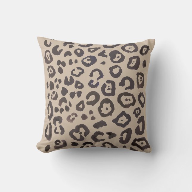 Leopard Print Animal Print Pattern Throw Pillow (Front)