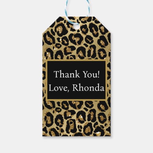 Leopard Print Animal Print Thank You Gift Tags