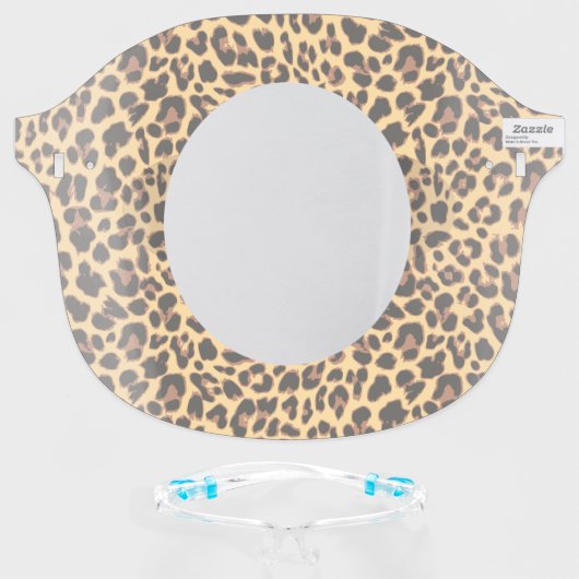 Leopard Print Animal Skin Face Shield (Front w/Glasses)
