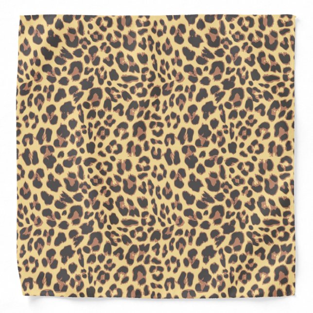 Leopard Print Animal Skin Pattern Bandana (Front)