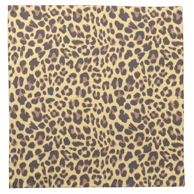 Leopard Print Animal Skin Pattern Cloth Napkin (Front)