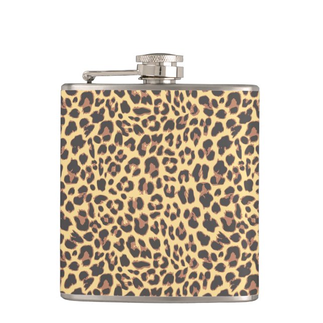 Leopard Print Animal Skin Pattern Flask (Front)