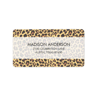 Leopard Print Animal Skin Pattern Label