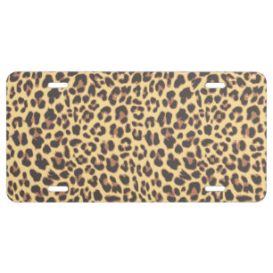 Leopard Print Animal Skin Pattern License Plate