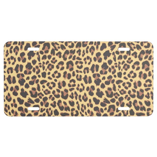 Leopard Print Animal Skin Pattern License Plate (Front)