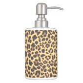 Leopard Print Animal Skin Pattern Soap Dispenser & Toothbrush Holder (Right)