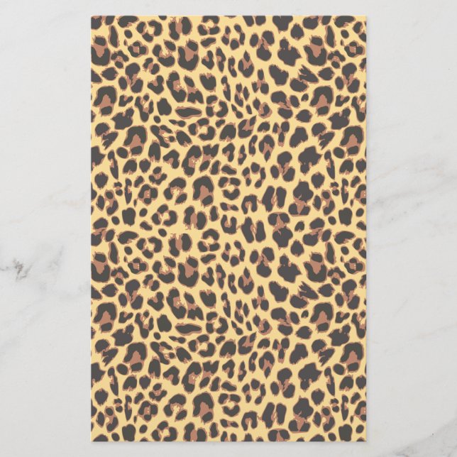 Leopard Print Animal Skin Pattern Stationery (Front)