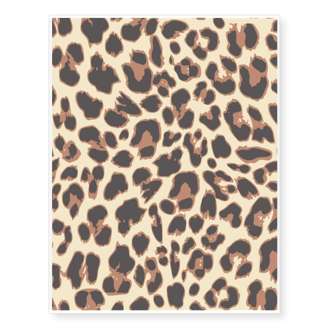 Leopard Print Animal Skin Patterns Temporary Tattoos (Front)