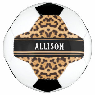 Leopard Print Animal Spots Chic Personalized Soccer Ball