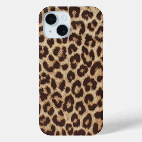 Leopard Print Apple iPhone 15 Case