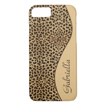 Leopard Print Artistic Swoop Monogram  Case by Case_by_Case at Zazzle