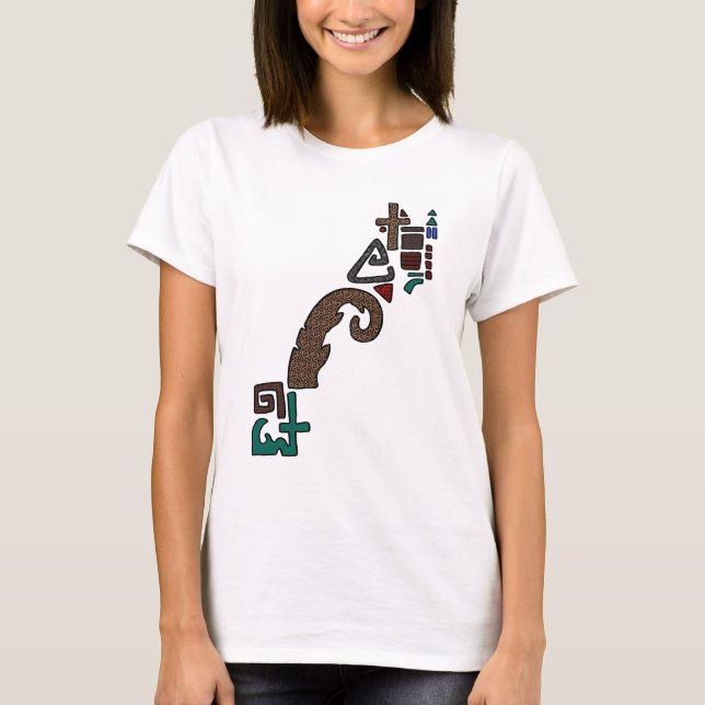 Leopard Print Assymetric Geometric Graphic Tee (Front)