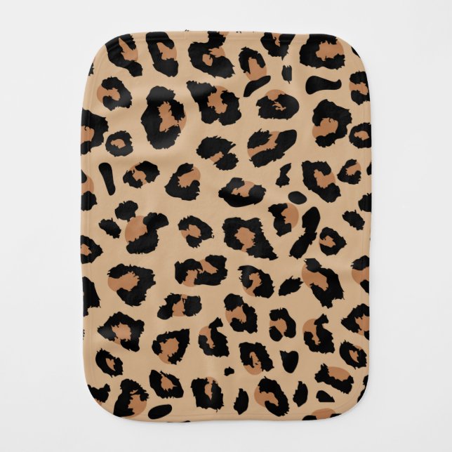 Leopard Print Baby Burp Cloth (Front)